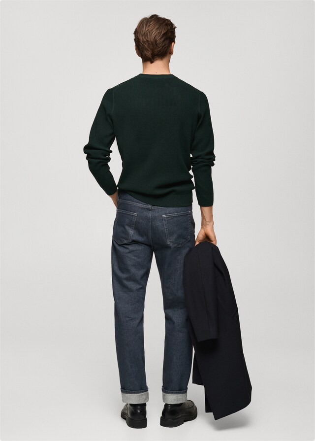 Mango Pullover Maglia Cotone Coste