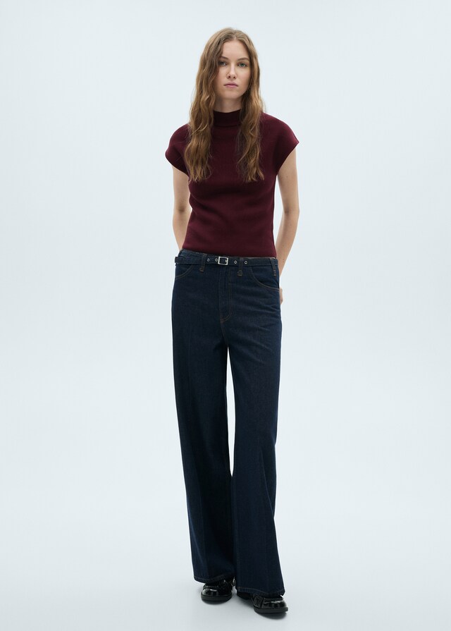 Mango Pullover Maglia Sottile Maniche Corte