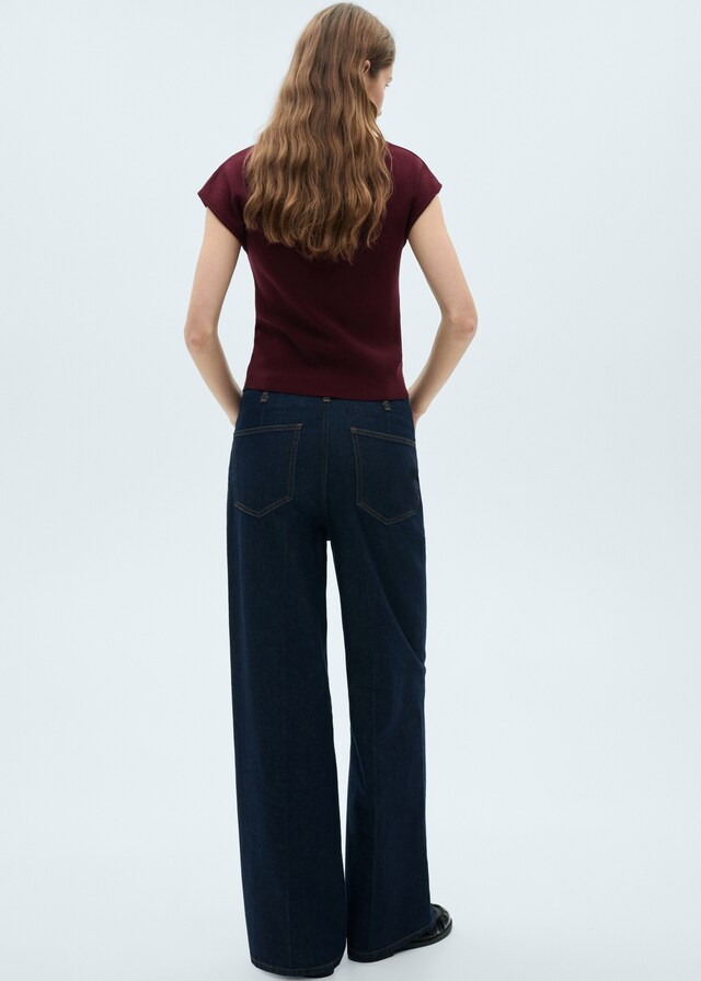 Mango Pullover Maglia Sottile Maniche Corte