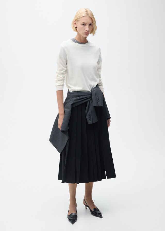 Mango Pullover Misto Lana Collo Stondato