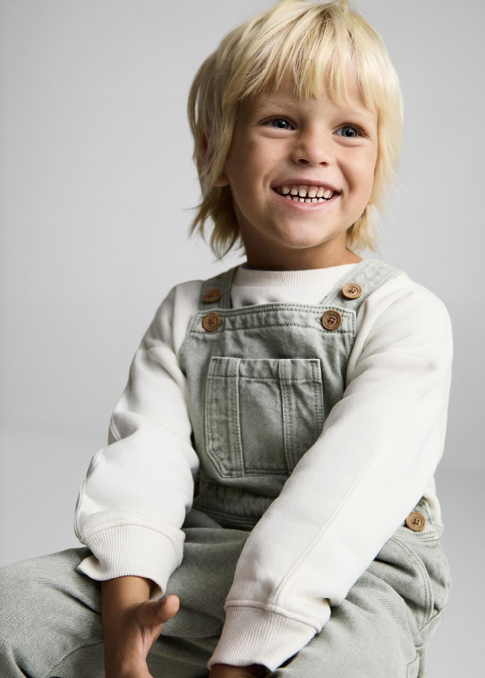 Mango Salopette lunga denim tasca