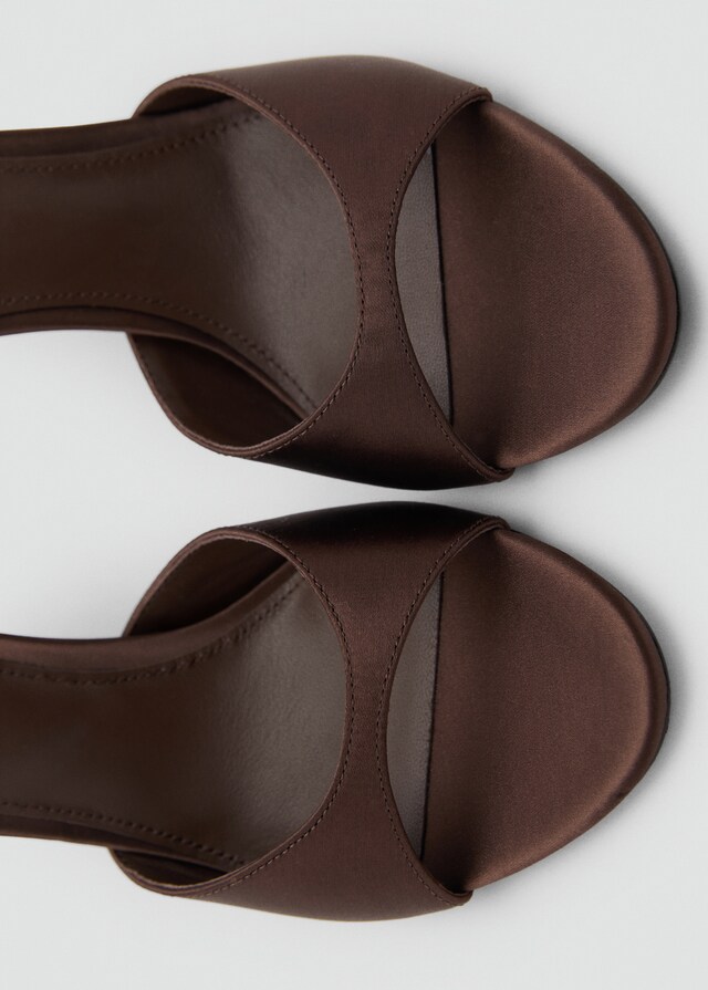 Mango Sandali Tacco Misto Pelle Satinata