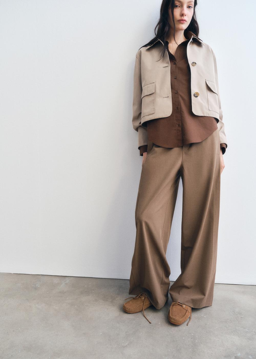 Mango Scarpe da barca crosta di cuoio lacci