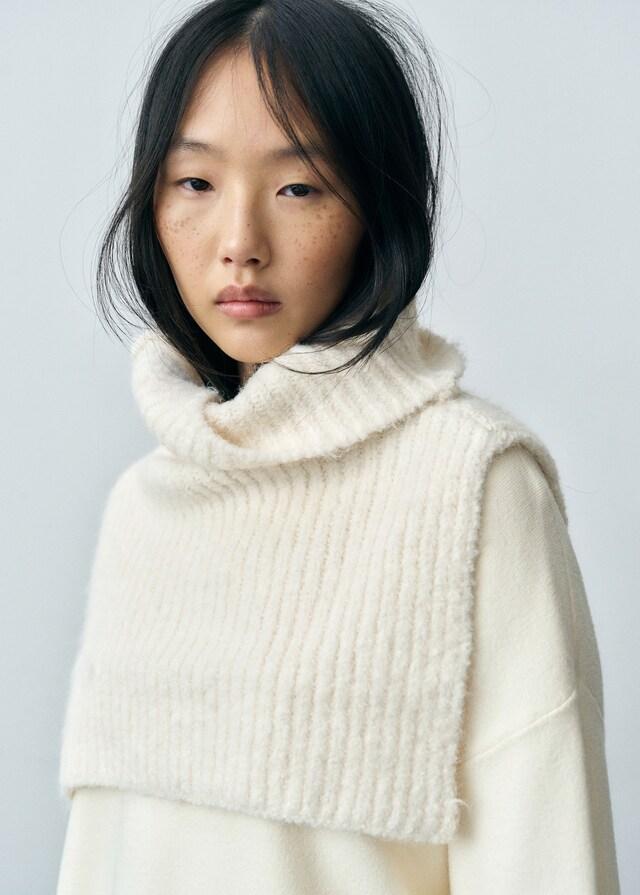 Mango Scialle Collo Con Risvolto Crop