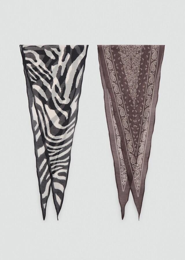 Mango Set Di 2 Foulard Stampati