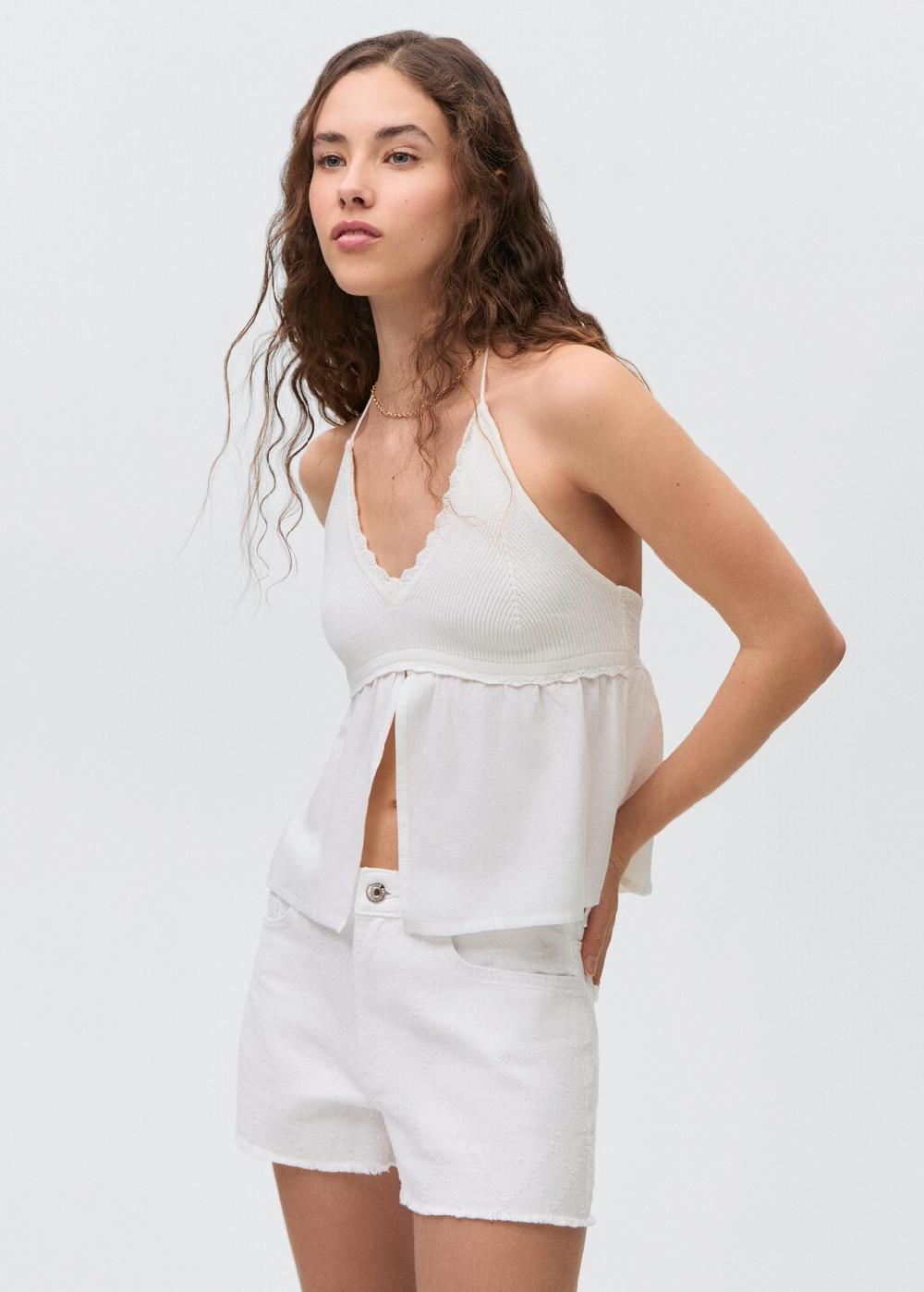 Mango Short cotone ricami