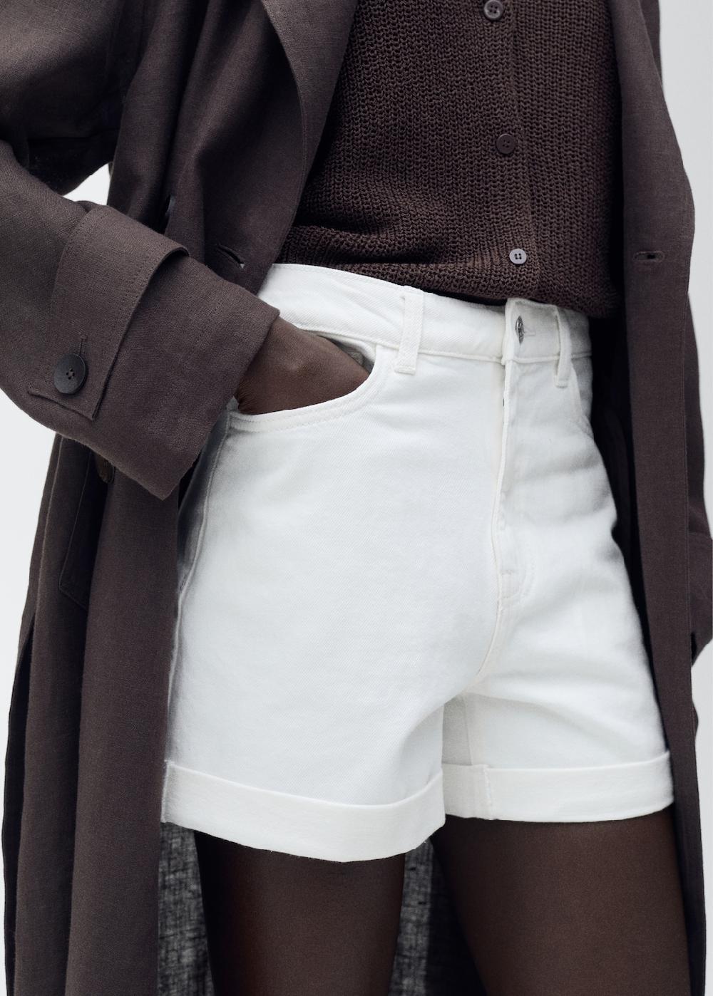 Mango Short denim mom-fit