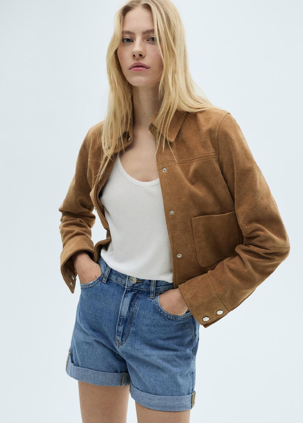 Mango Short denim mom-fit