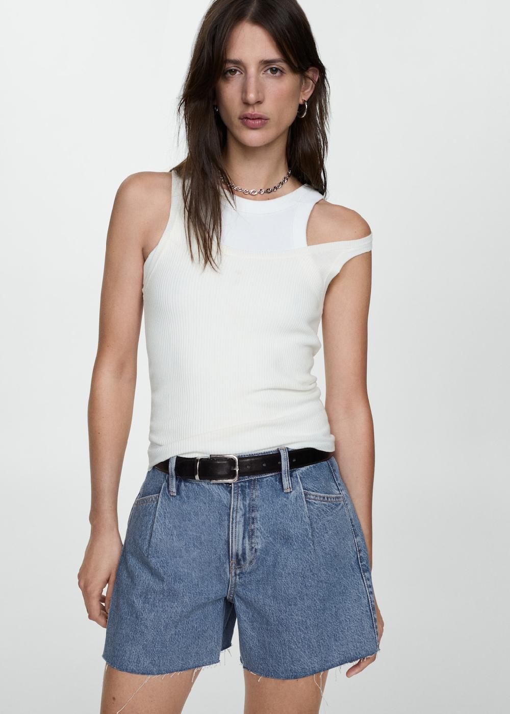 Mango Short denim orlo sfilacciato