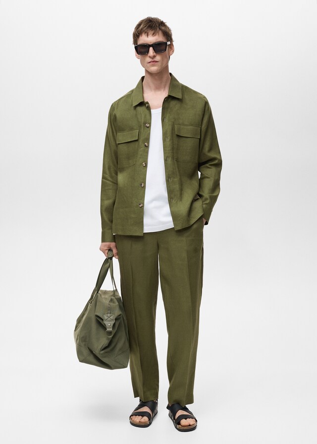 Mango Sovracamicia 100% Lino Tasche