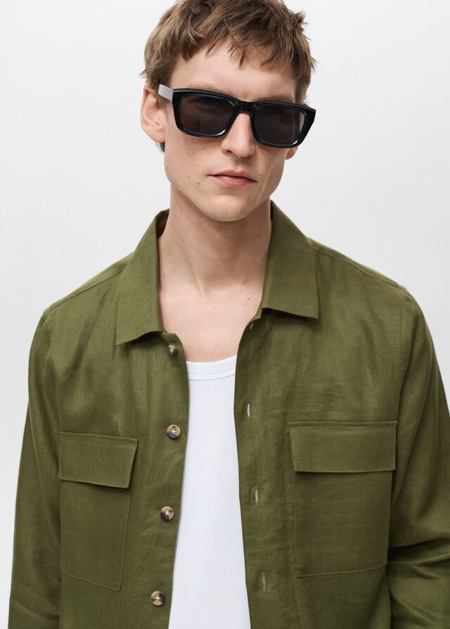 Mango Sovracamicia 100% Lino Tasche