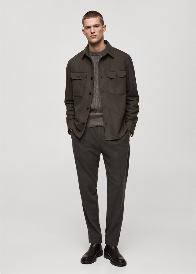 Mango Sovracamicia Flanella Misto Lana