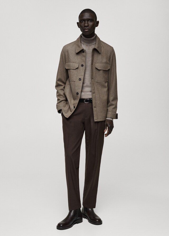 Mango Sovracamicia Misto Lana Flanella