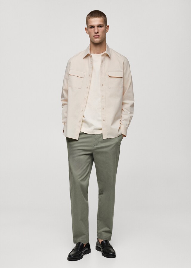 Mango Sovracamicia Twill Di Cotone Tasche