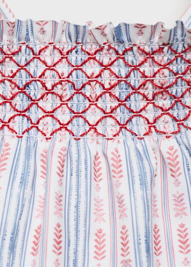 Mango Striped Ruffle Swimming Costume