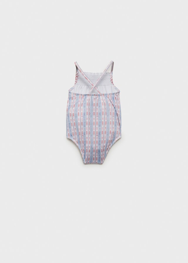 Mango Striped Ruffle Swimming Costume