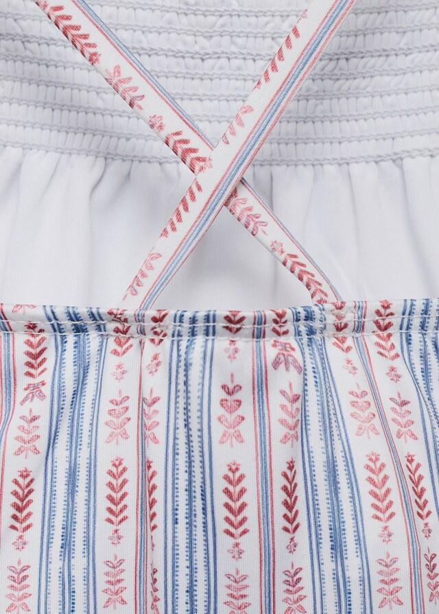 Mango Striped Ruffle Swimming Costume