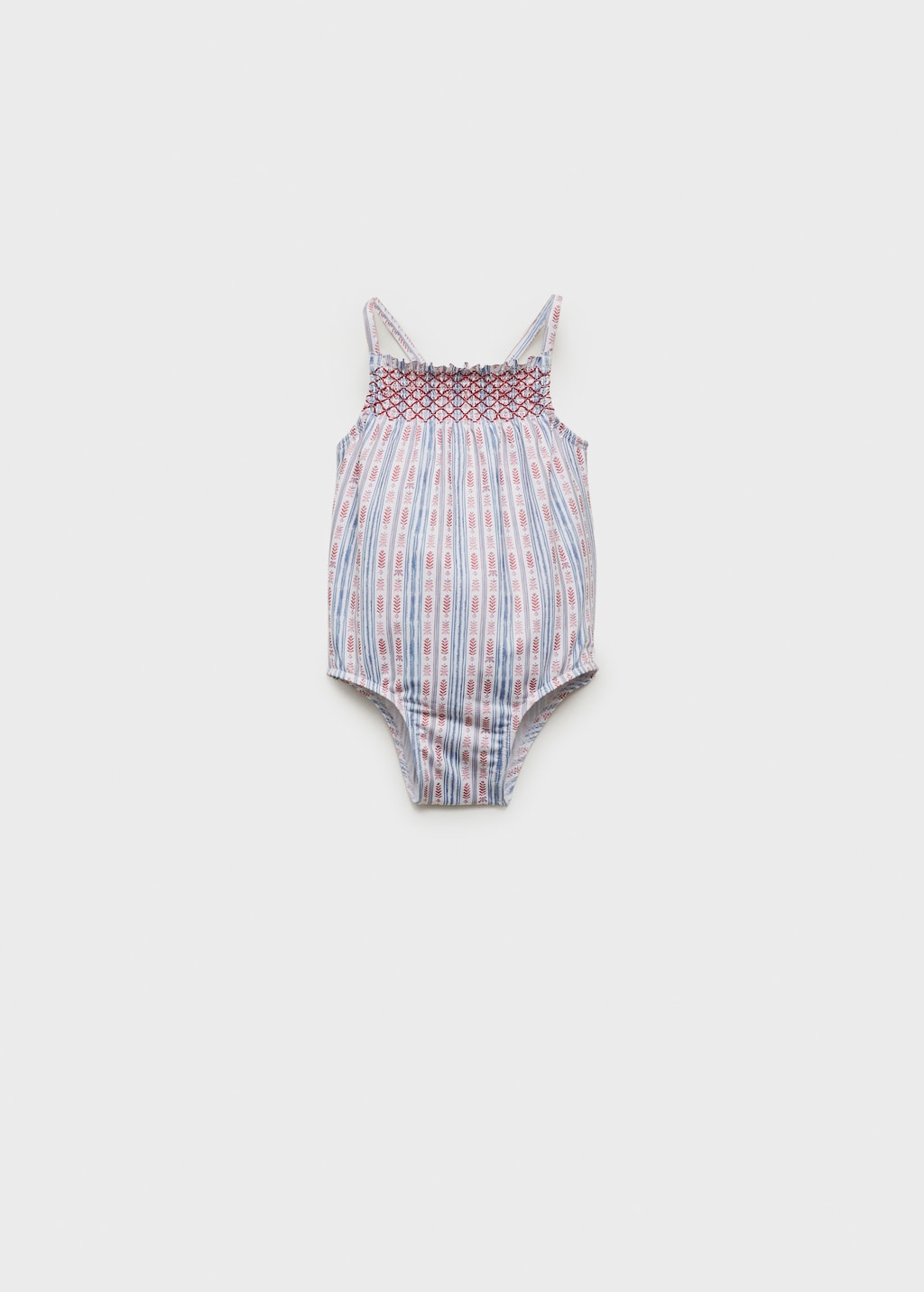 Mango Striped ruffle swimming costume