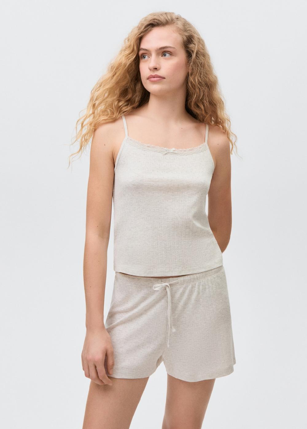 Mango Swiss embroidered pajama set