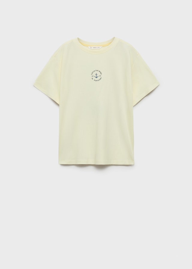Mango T-shirt Cotone Stampa Disegno