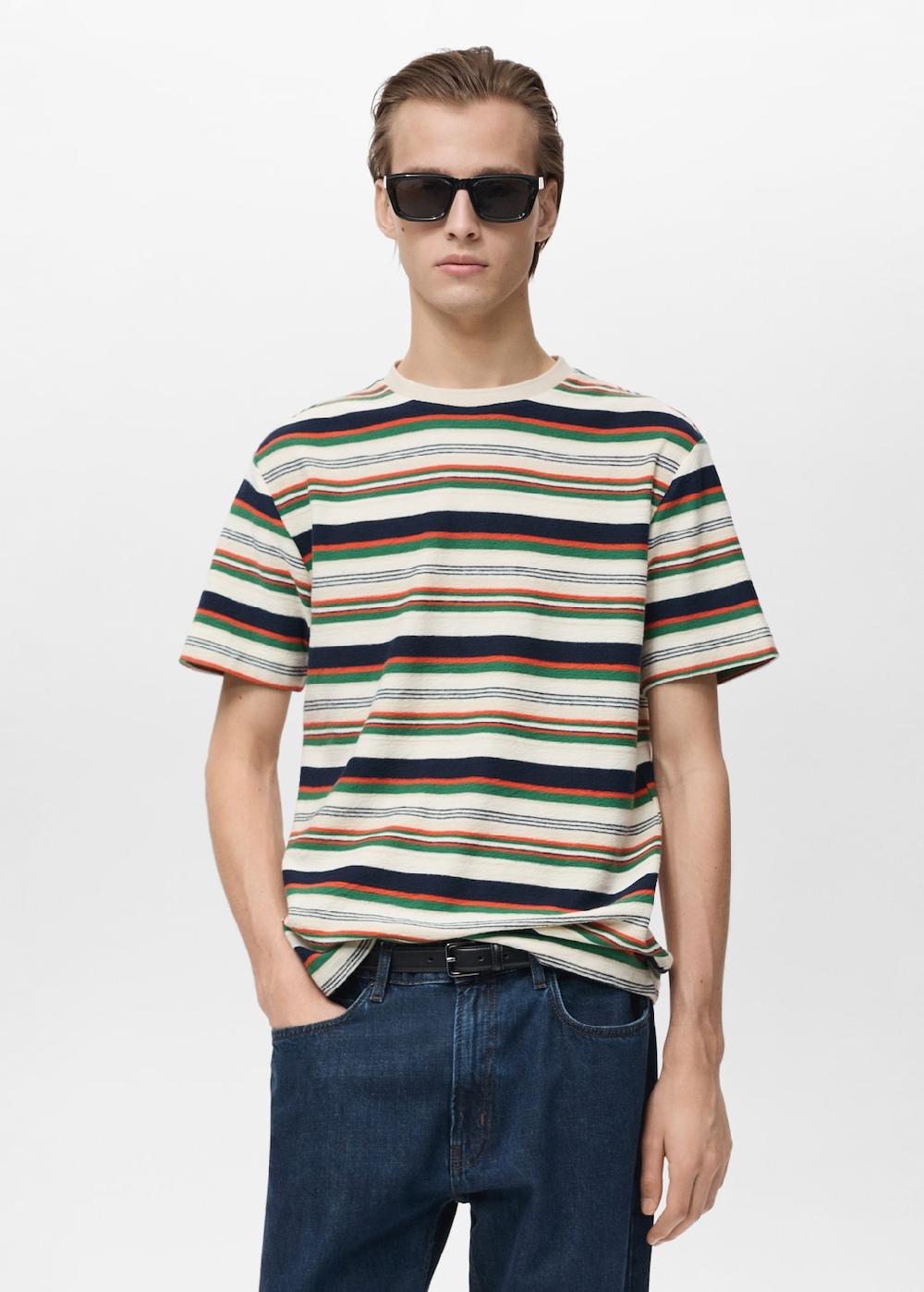Mango T-shirt regular fit 100% cotone righe