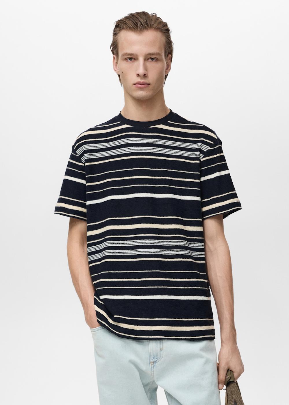 Mango T-shirt regular fit 100% cotone righe