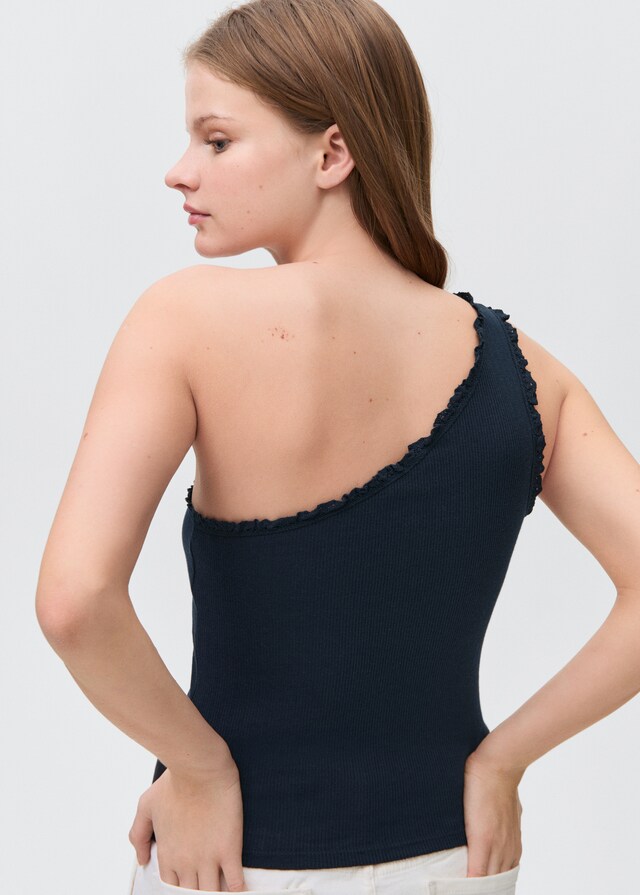 Mango Top Asimmetrico Pizzo