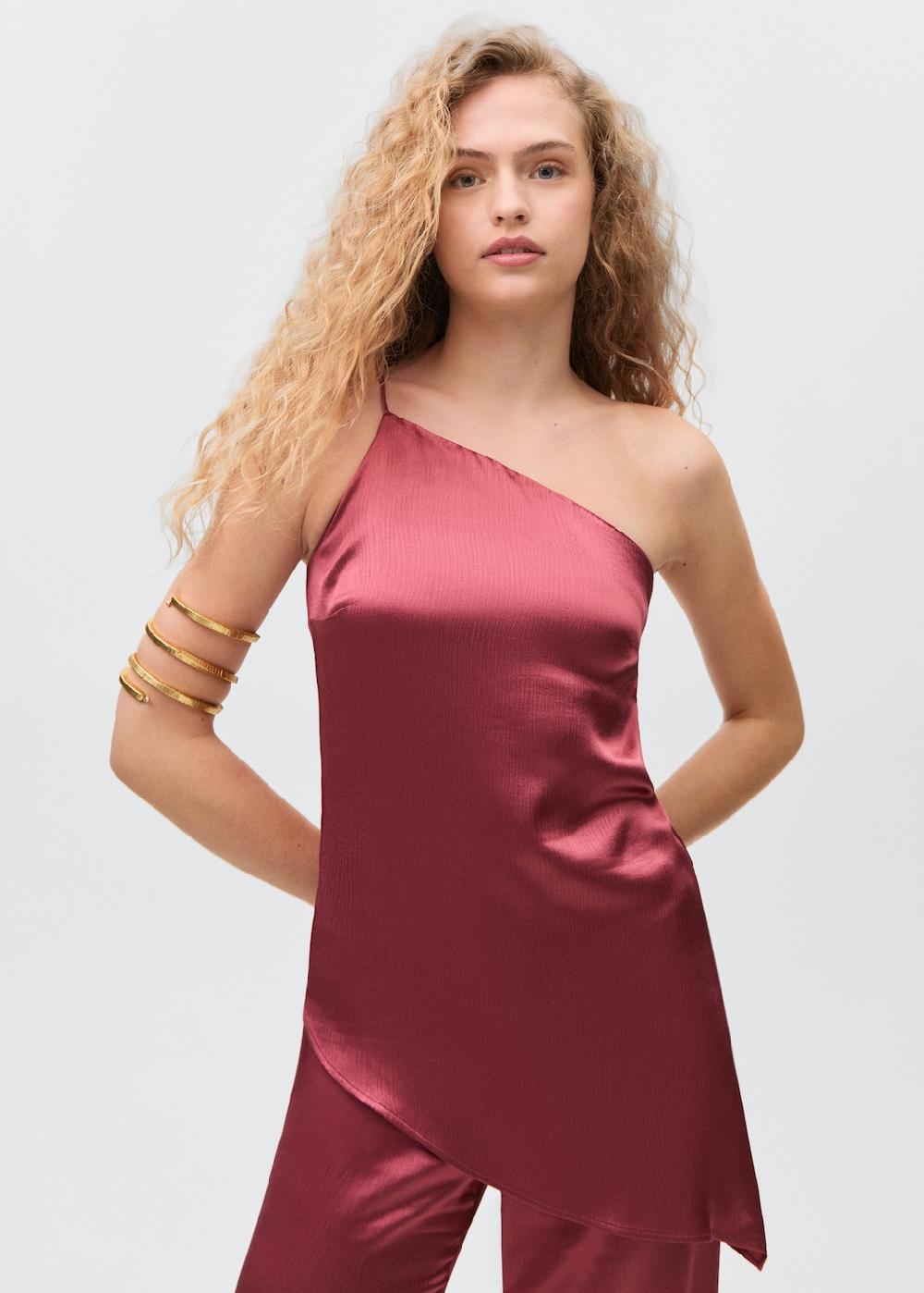 Mango Top asimmetrico satinato