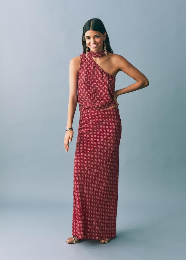 Mango Top Asimmetrico Stampato