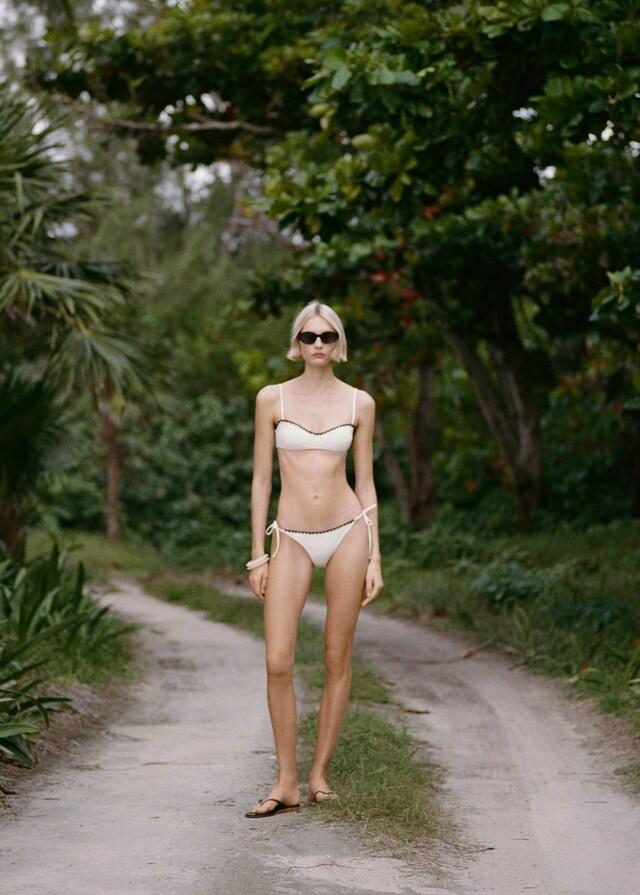 Mango Top Bikini A Fascia Con Bordi A Contrasto