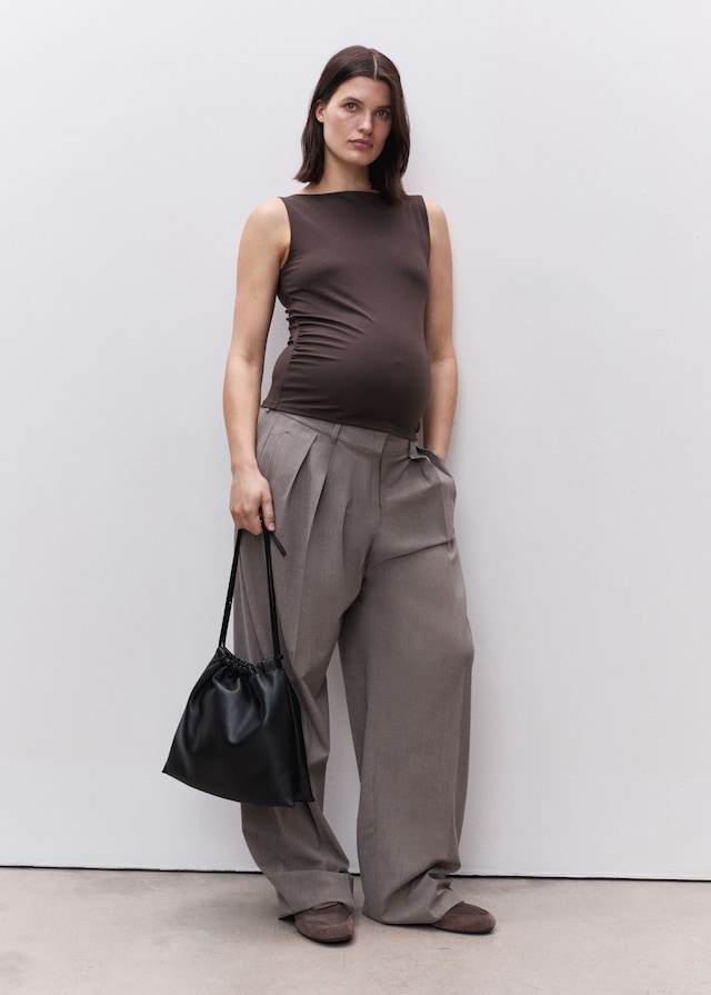 Mango Top Collo A Barca Increspatura