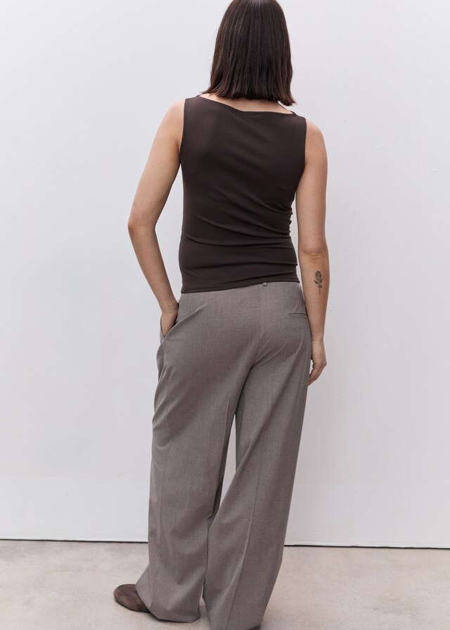 Mango Top Collo A Barca Increspatura