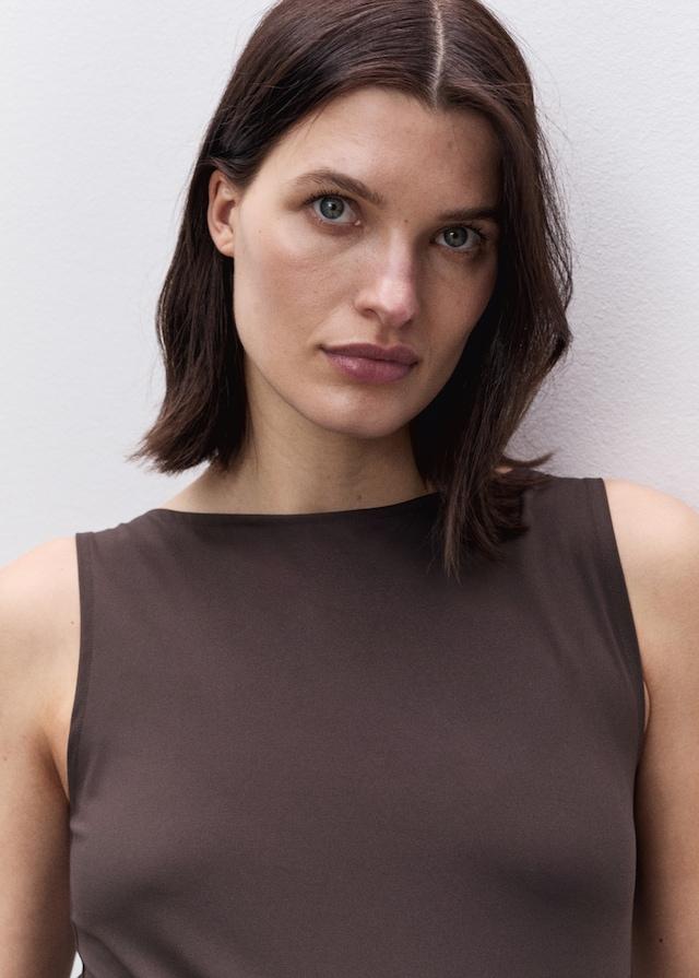 Mango Top Collo A Barca Increspatura