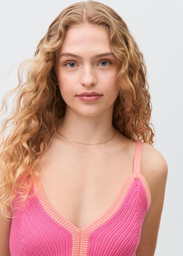 Mango Top Crochet Contrasto