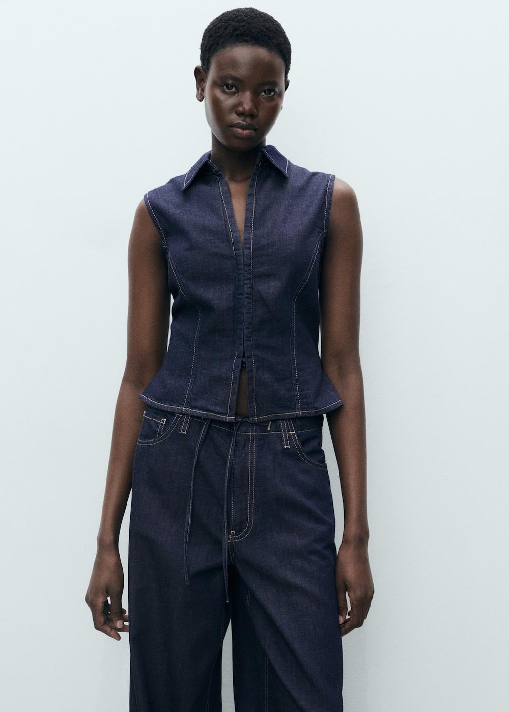 Mango Top denim avvitato