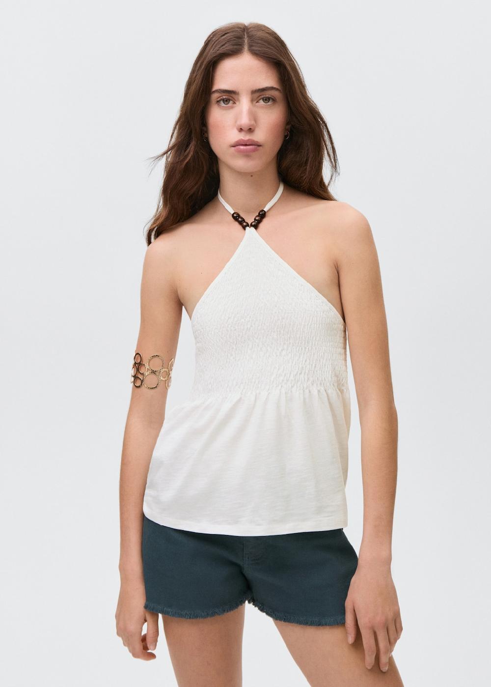 Mango Top dettaglio perline