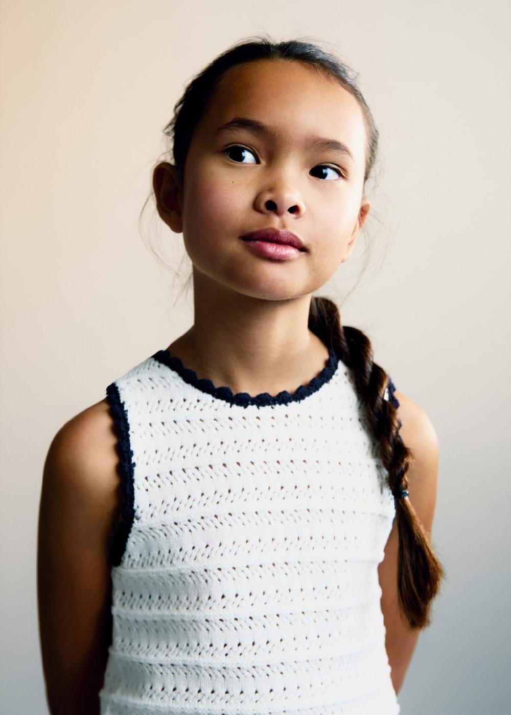 Mango Top maglia bordi a contrasto