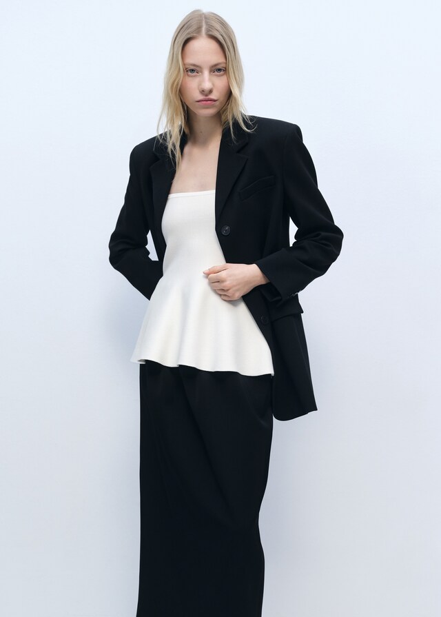 Mango Top Maglia Sottile Peplum