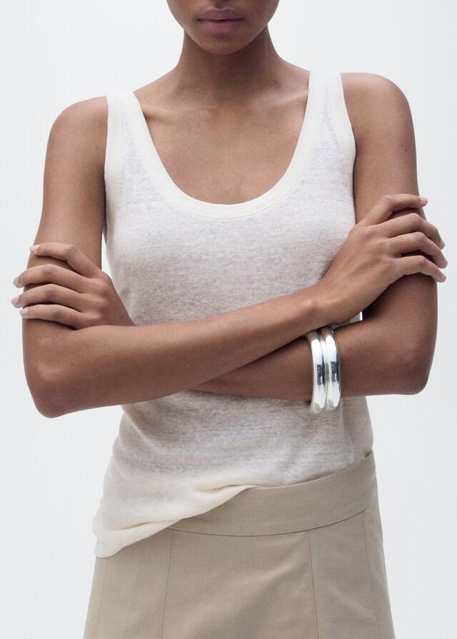 Mango Top Spallini Lino