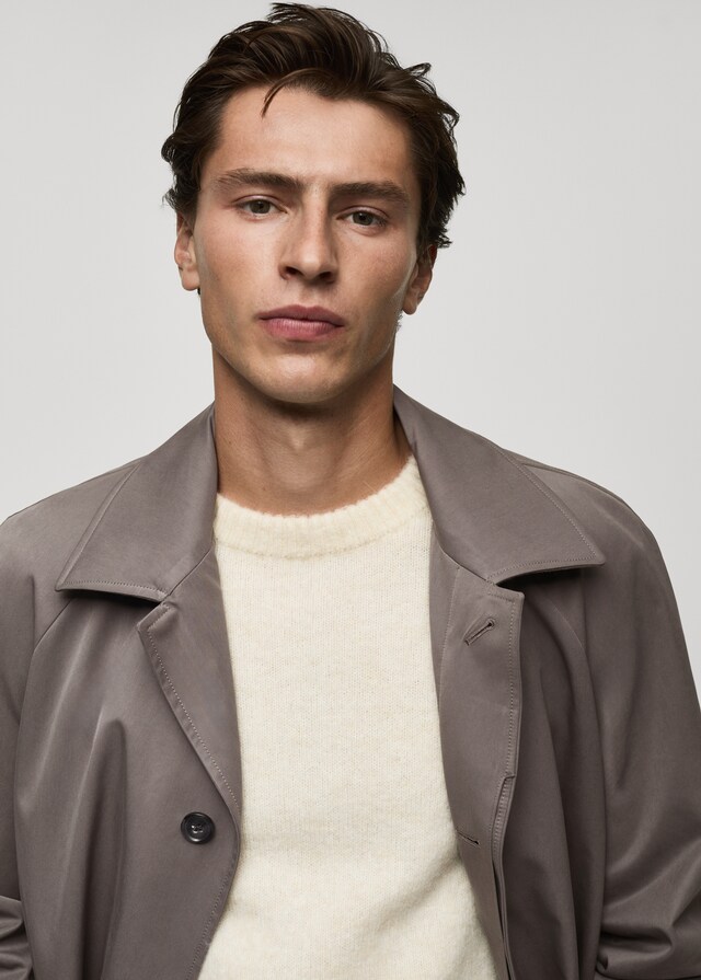 Mango Trench Cintura Finitura Smerigliata