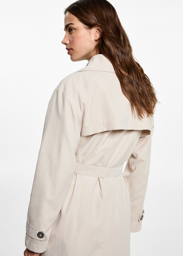 Mango Trench Fluido Cintura