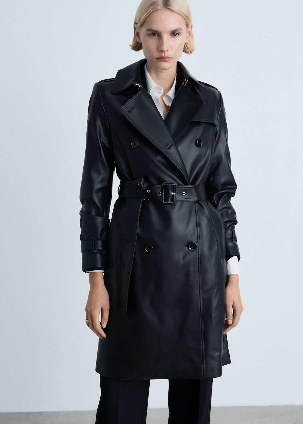 Mango Trench similpelle