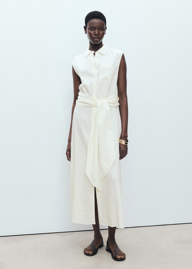 Mango Vestito Camicione Fiocco