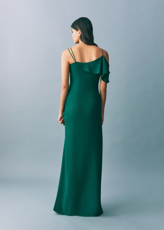 Mango Vestito Chiffon Asimmetrico Volant