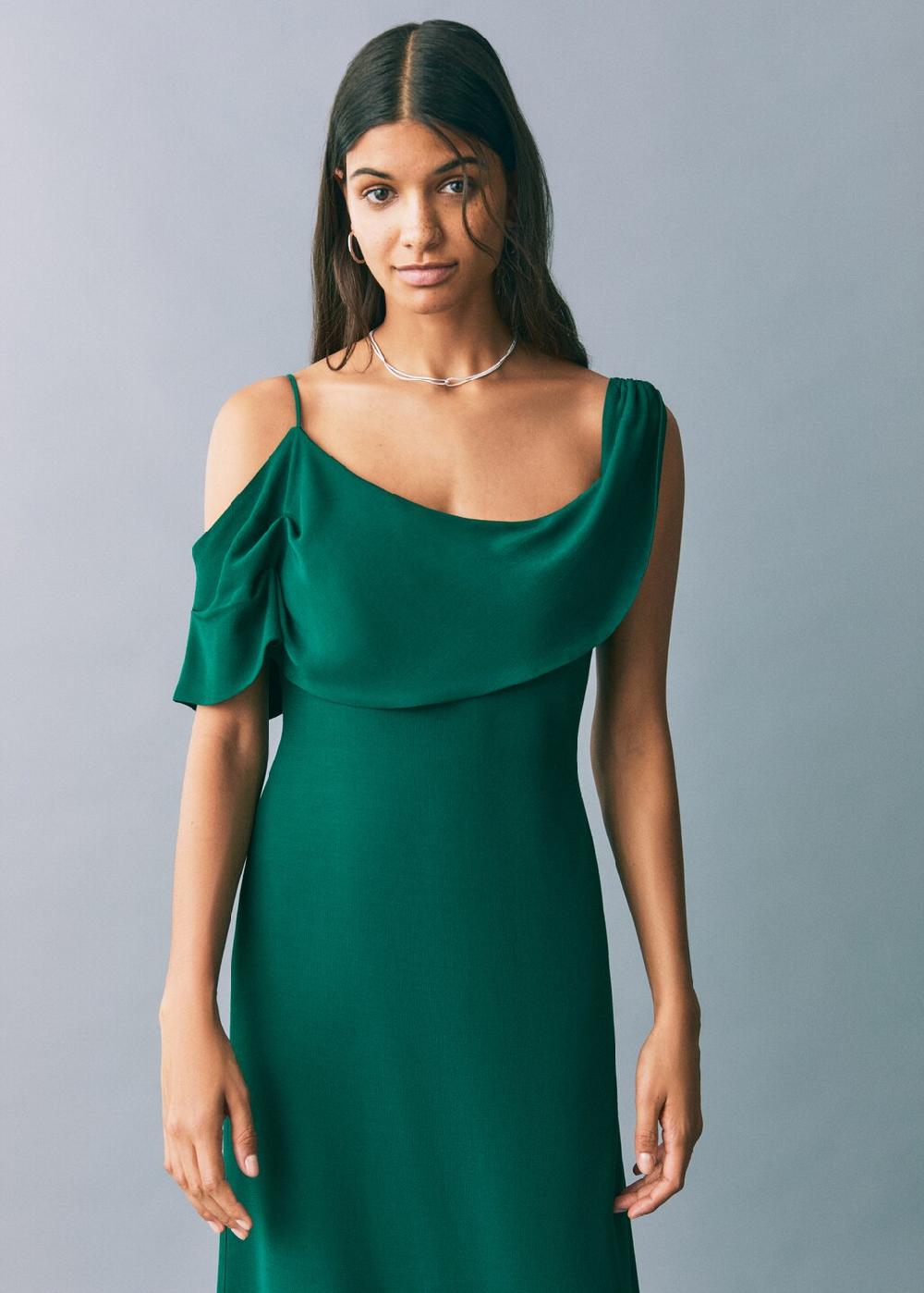 Mango Vestito chiffon asimmetrico volant