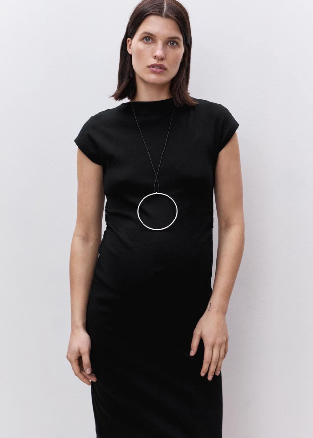 Mango Vestito cotone increspature laterali