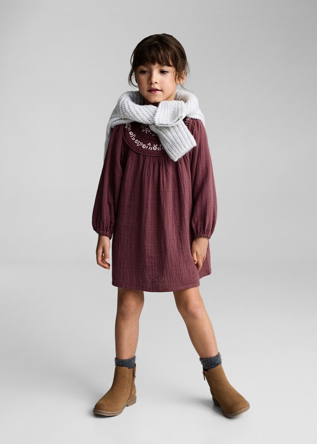 Mango Vestito Cotone Ricamato