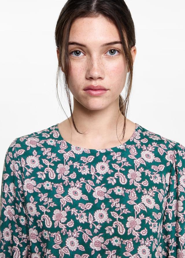 Mango Vestito Increspato Stampa Lettere