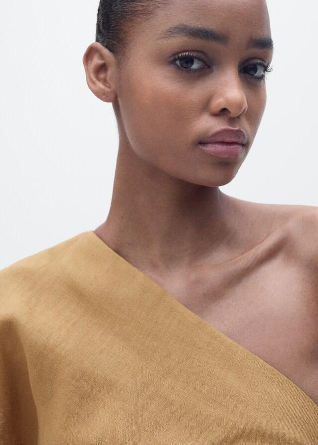 Mango Vestito Lino Asimmetrico