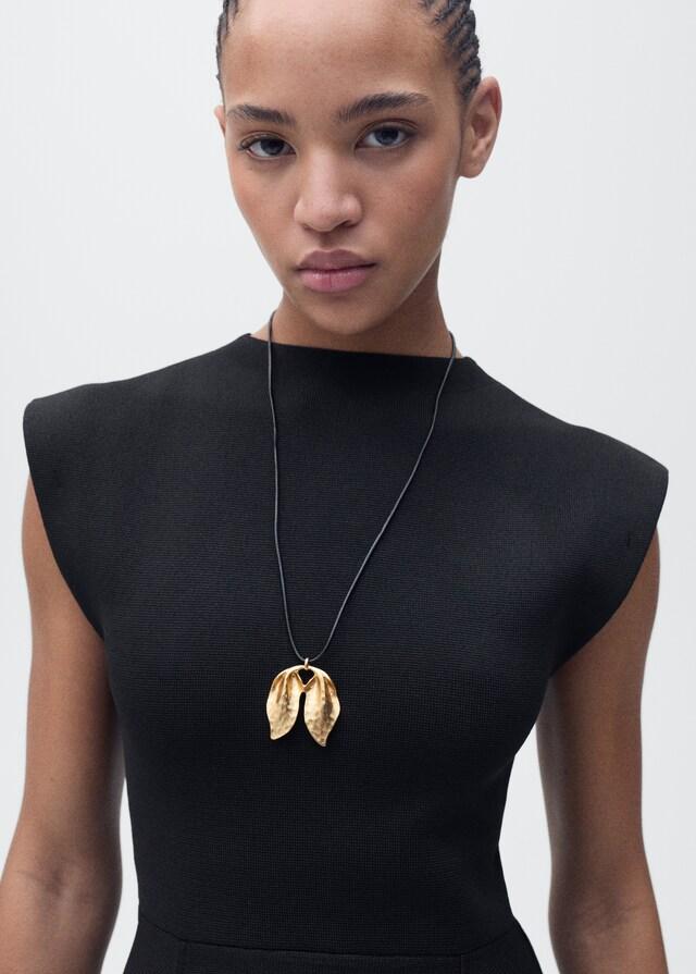 Mango Vestito Maglia Peplum Collo Perkins